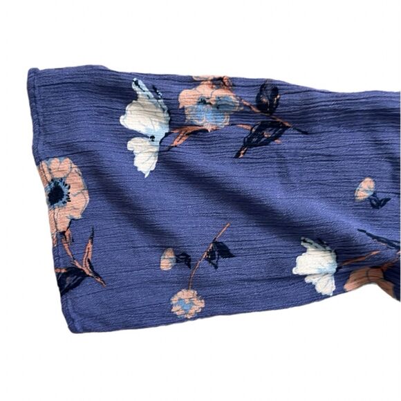 Shyanne Dress Women's Small Blue Floral Long Sleeve Western Belle Tassel Ties - Picture 10 of 12